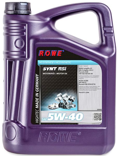 Моторное масло Rowe Hightec Synt Rsi 5W-40 4 л